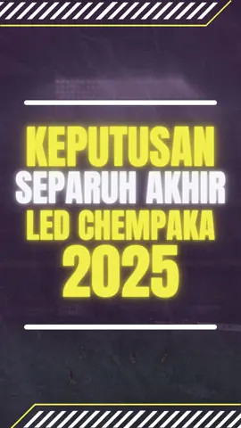 🔥 MASA PENUH SEPARUH AKHIR | LIGA ELIT DUN CHEMPAKA 2025 🔥 📍 29 Ogos 2025 ⚽ Sabak FC 5️⃣ - 1️⃣ Parang Puting FC 📍 Padang Kem ⚽ Tebing Tinggi FC 0️⃣ - 0️⃣ Baung FC ( Penalti: 4️⃣ - 5️⃣ ) 📍 Mini Stadium Penjara PC ⸻ 🏆 Kini sudah terjawab! Final Liga Elit DUN Chempaka 2025 akan menemukan: 💥 SABAK FC VS BAUNG FC 💥