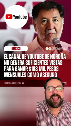 El changoleón quiso justificar su mansión en Tepoztlán diciendo que con YouTube le alcanza… pero los números no cuadran. 📉 Mientras Noroña presume 188 mil pesos al mes, en realidad sus vistas solo darían para 13 mil. El resto viene de donativos sospechosos, en pesos, dólares y hasta de cuentas con nombres rarísimos. Lo peor: no aparecen en su declaración patrimonial. Y eso, para un servidor público, se llama ilegalidad… y huele a lavado de dinero. 💸 ¿Streamer, político… o lavador digital? 🤔 #Noroña #Changoleón #YouTube #Senado #políticamexicana      