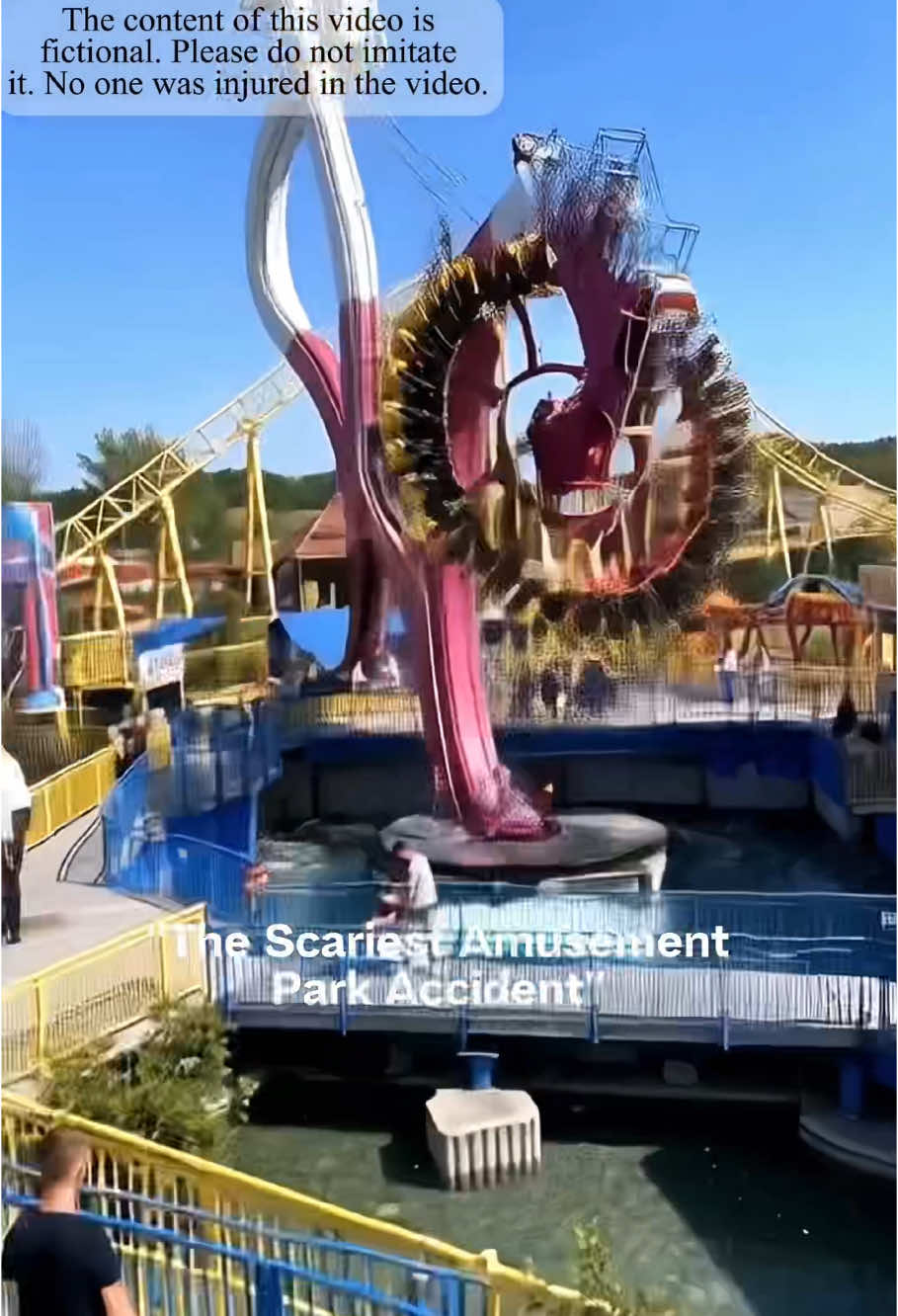 The Scariest Amusement Park Accident👻#rollercoastertiktok #amusementpark #scream #fyp #viral #fail 