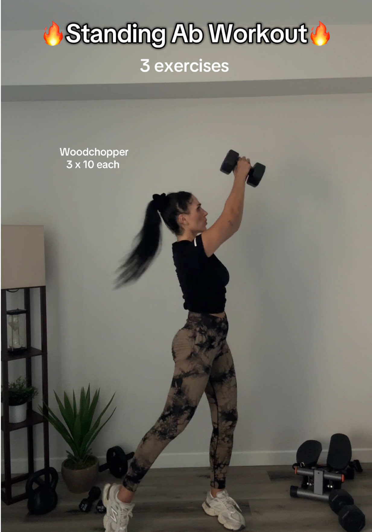 Standing Ab Workout🔥 #abs #workout #belly #GymTok #gymgirls #fypシ 