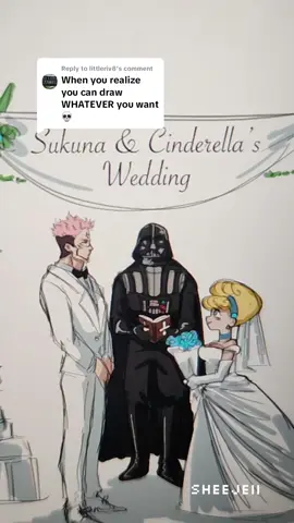 Replying to @littleriv8 someone take my pen away from me-  also, shout out to @VamPeachu 🍑 for the original idea sukuna x cinderella 3 #crossovers #multiverse #fanart #jjk #cartoon