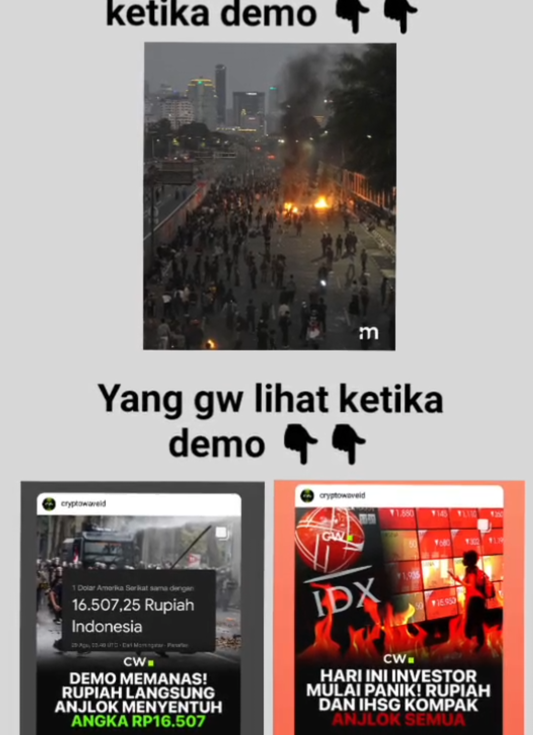 Orang lain vs gw ketika melihat orang demo ☠️☠️🥶 #demo #gabrielrey #cryptowave 