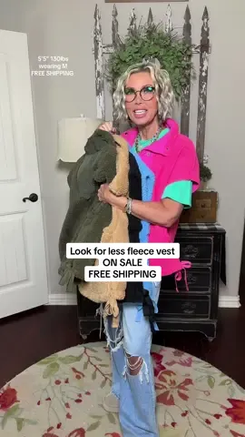 Look for less fleece vest - ON SALE, FREE SHIPPING #fleecevest #vest #lookalike #lookforless #womensfashion @Yeokou 