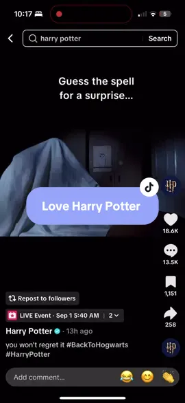 Kinda cool when animations like that happen on TikTok. #HarryPotter #LumosMaxima 