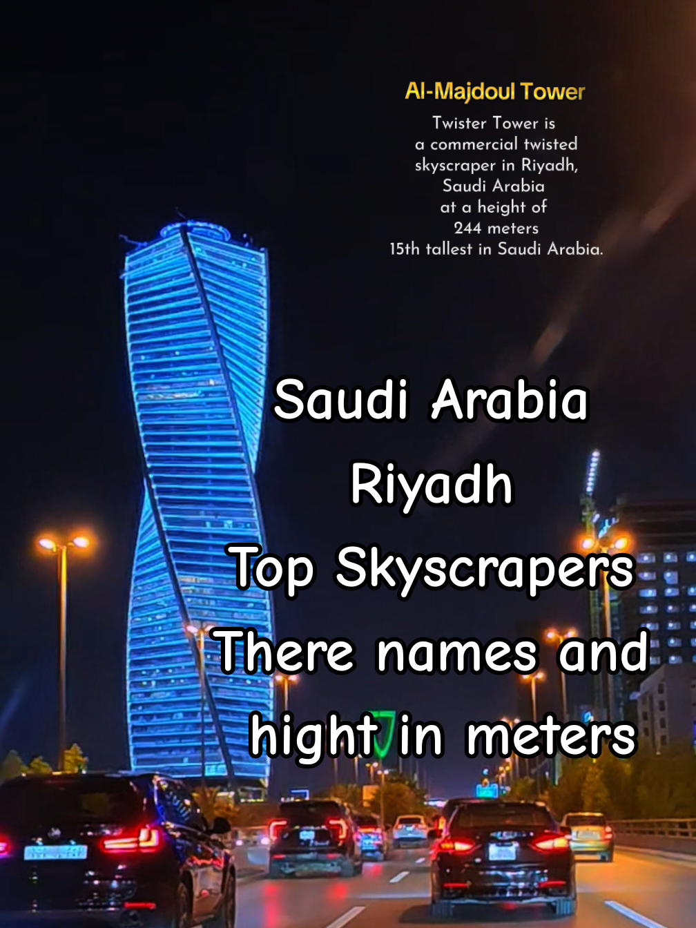 Saudi Arabia, Riyadh top Skyscrapers. 1) Kingdom tower, 2) PIF Tower, 3) Al Faisaliah Tower, 4) Al Majdoul Tower and Burj Rafal tower. #saudiarabia🇸🇦 #riyadh #riyadhtowers #creatorsearchinsights #traveltiktok 