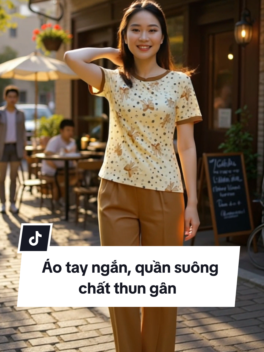 Bộ thun gân, quần ống suông, áo tay ngắn. #linhtaphoa20 #bodo #setdo #bodomacnha #thoitrangnu 