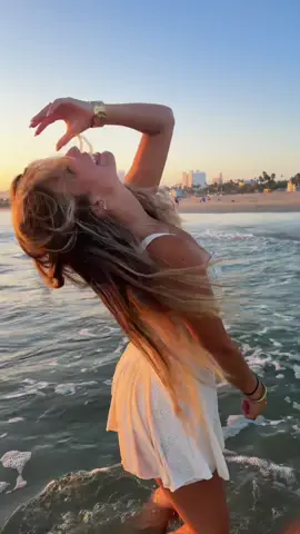 couldn’t really hear lol #beach #sunset #cutedress #fyp #beingdramatic 