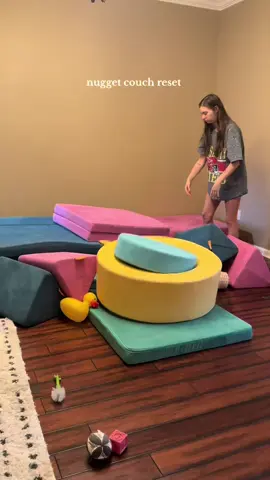 Turning them into a sectional is one of my favorite ways to set them up #nugget #nuggetcouch #playcouch #playroom #playroominspo 