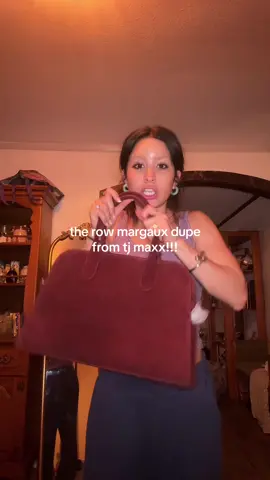 i got my dream bagggg at tj maxx today, a dupe to the row margaux in the lost beautiful wine color 100% genuine leather!!! and such a steal 😭💋 🍷 #therow #bag #margaux #fashion #tjmaxx