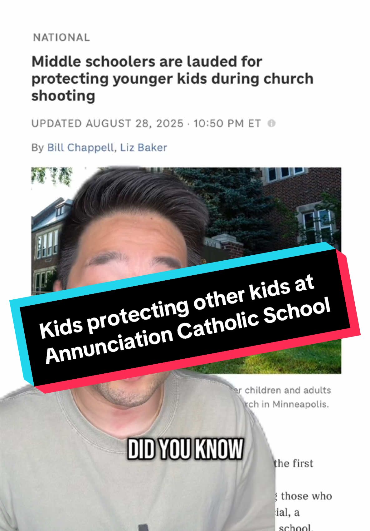 No child should ever have to find the courage to protect each other in schools like this. It is up to us, as adults to do what’s right for the safety of our children bc the US is the ONLY country in the world with this problem. #annunciationcatholicschool #courage2025 #minneapolis #schoolsafety #protectchildren  