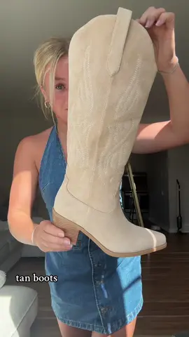 my new favorite pair of boots. 🤩👢 #boots #cowgirlboots #tanboots #westernfashion #fyp 