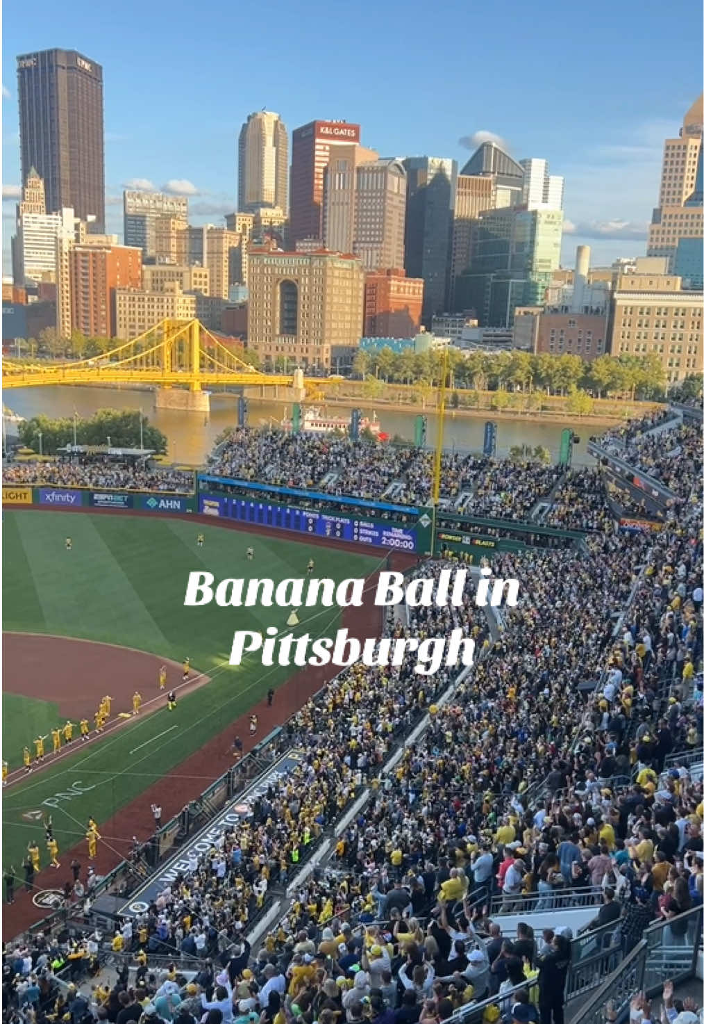 The best view in baseball and I don’t think it’s close 🏟️⚾️ #pittsburgh #MLB #baseball #pirates #bananaball 