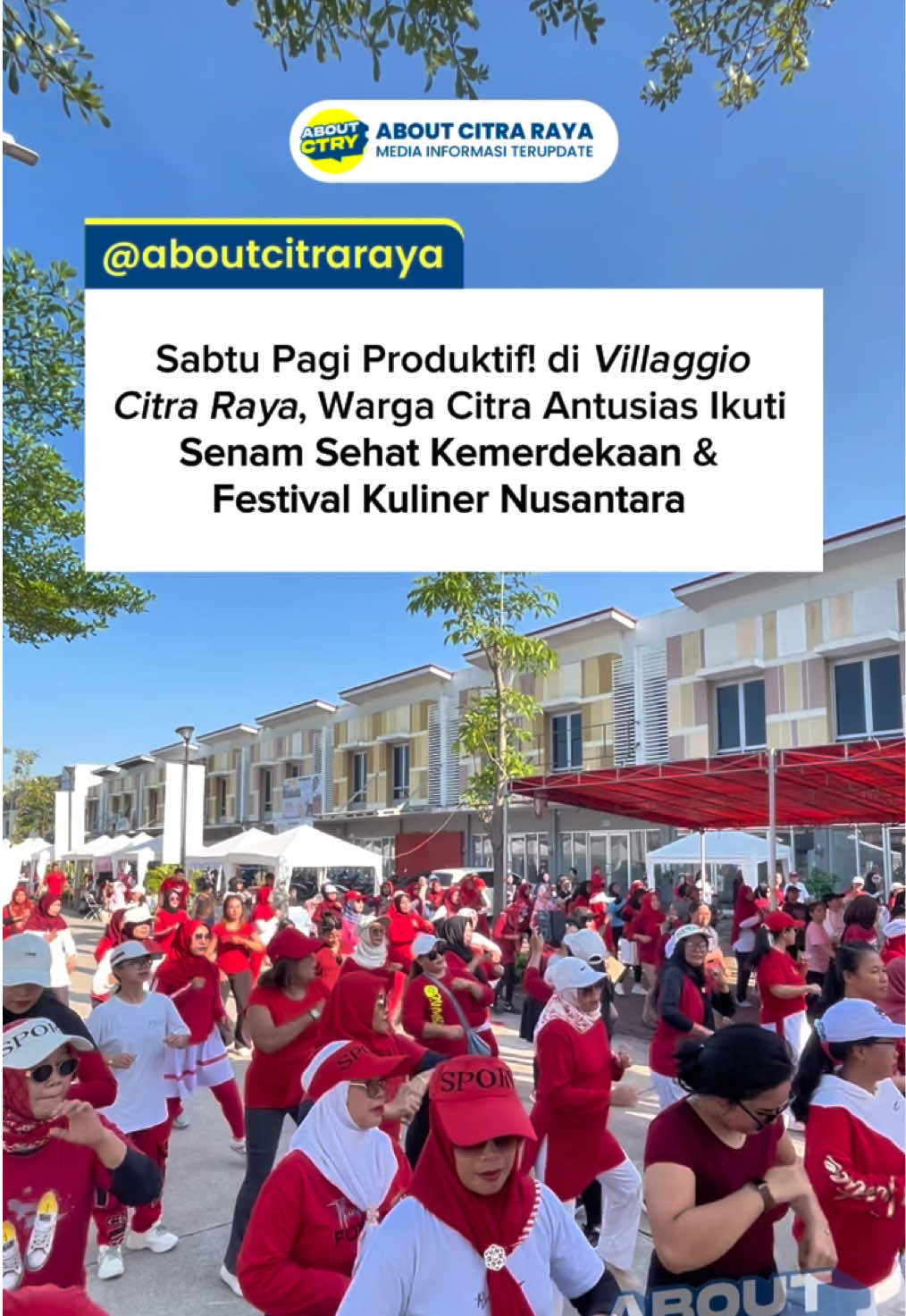 Bu ibuuu, bapak-bapaknya juga jangan kalah ya 😆 Yang ikutan senam sehat & kulineran di Villaggio, absen di kolom komen!🙋🏻‍♀️🙋🏻‍♂️ . .  About Citra Raya Tag/mention akun Instagram kami untuk membantu dalam perluasan konten informatif atau seputar Citra Raya. #villagio #AboutCitraRaya #fyp #senam #kulinernusantara   