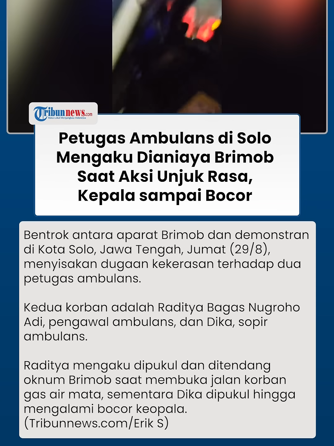 Petugas Ambulans di Solo Mengaku Dianiaya Oknum Brimob Saat Aksi Unjuk Rasa #ambulans#solo#brimob#beritaterkini#tiktokberita