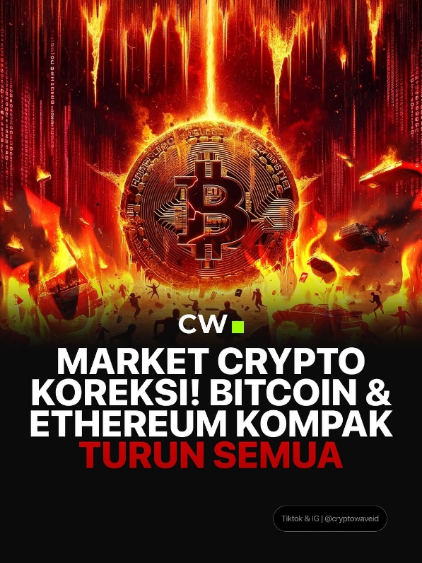 Market crypto hari ini kembali alami penurunan yang cukup dalam lagi_ Bitcoin dan Ethereum kompak turun. Apakah portofolio crypto kalian aman.#cryptowave #bitcoin #ethereum #bearish 