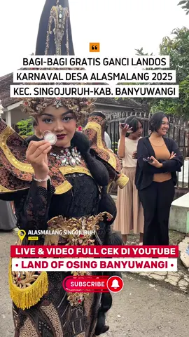 Bagi-Bagi Gantungan Kunci Landos di Karnaval Desa Alasmalang 2025. Video durasi panjang, bisa tonton di Channel Youtube LAND OF OSING BANYUWANGI. #banyuwangi #gancilandos #gantungankuncilandos #landofosingbanyuwangi 