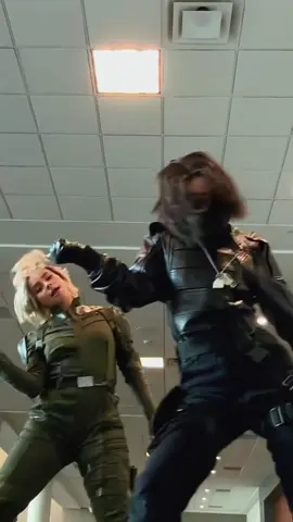 Your friendly neighborhood Yelena and Bucky dancing gnarly by @KATSEYE #katseye #gnarly #yelenabelova #buckybarnes #cosplay @jayvik4evr 