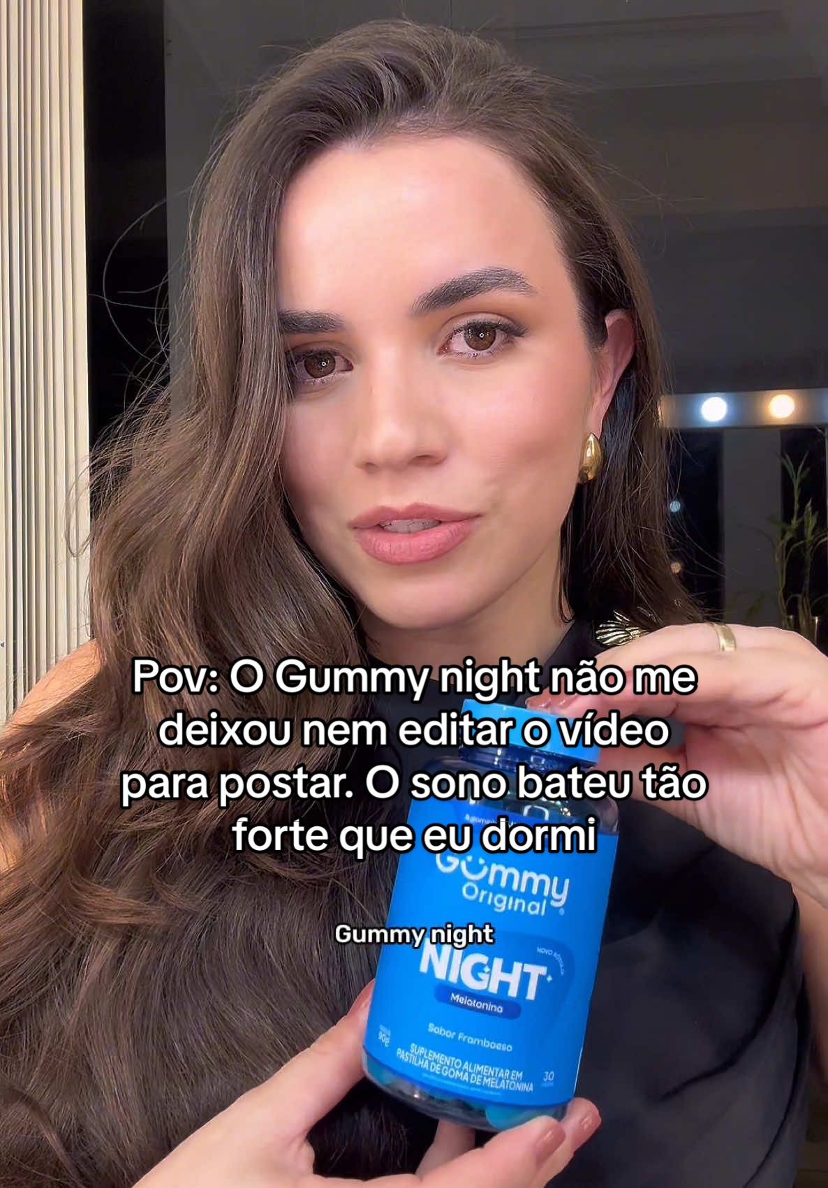 Genteeeeeee olha eu to chocada com esse produto viu, eu não consegui nem editar o vídeo ontem e postar pq eu apaguei kkkkkk, juroooo. #gummynight #gummy #melatonina #qualidadedesono #tiktokshopbrasil 