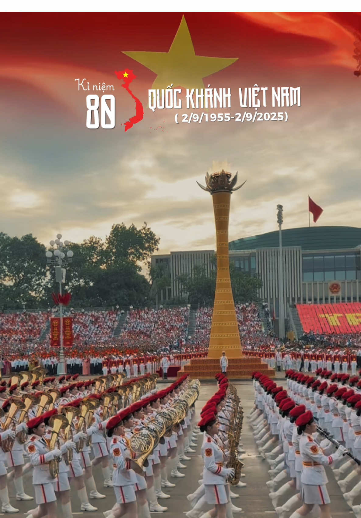 View khán đài A ngày tổng duyệt 🇻🇳❤️😍 đỉnh chópppp #a80 #dieubinh #hanoi #vietnam #quockhanhvietnam 