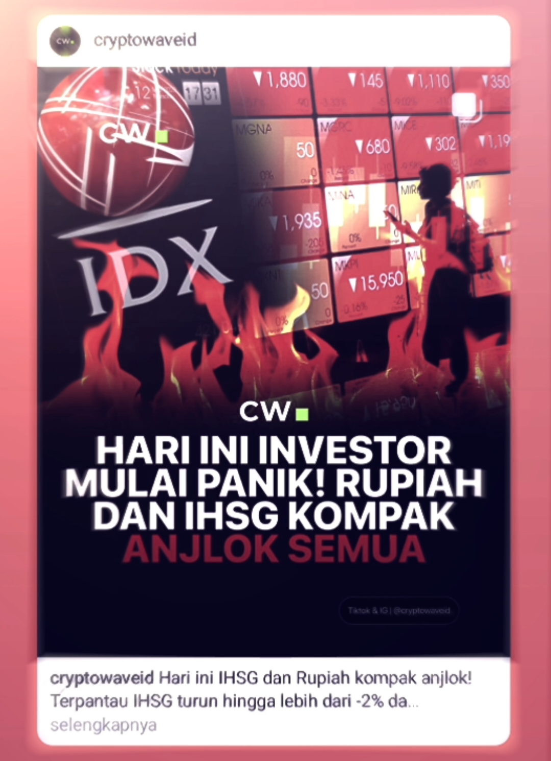 Rupiah Dan IHSG Kompak sama2 anjlok 😶😶🥲☠️ #gabrielrey #cryptowave #ihsg 