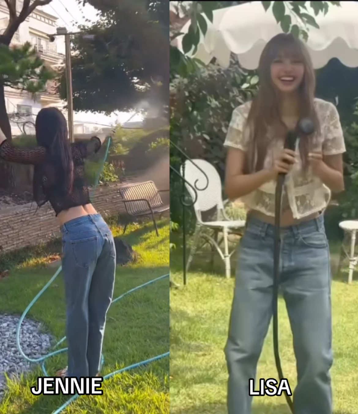 OMG MY JENLISA 😂 with faucet water 💦 #JENLISA #LISA #JENNIE #BLACKPINK 