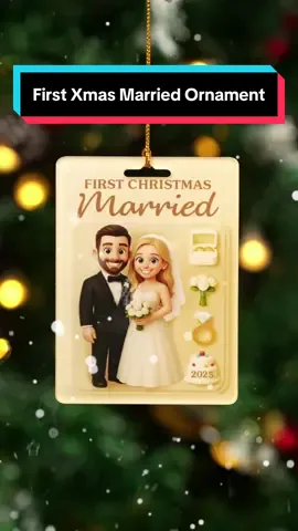Mark your wedding year with a keepsake that lasts a lifetime 🎄💍 #pawfecthouse #personalizedgifts #couple #wedding #husbandwife
