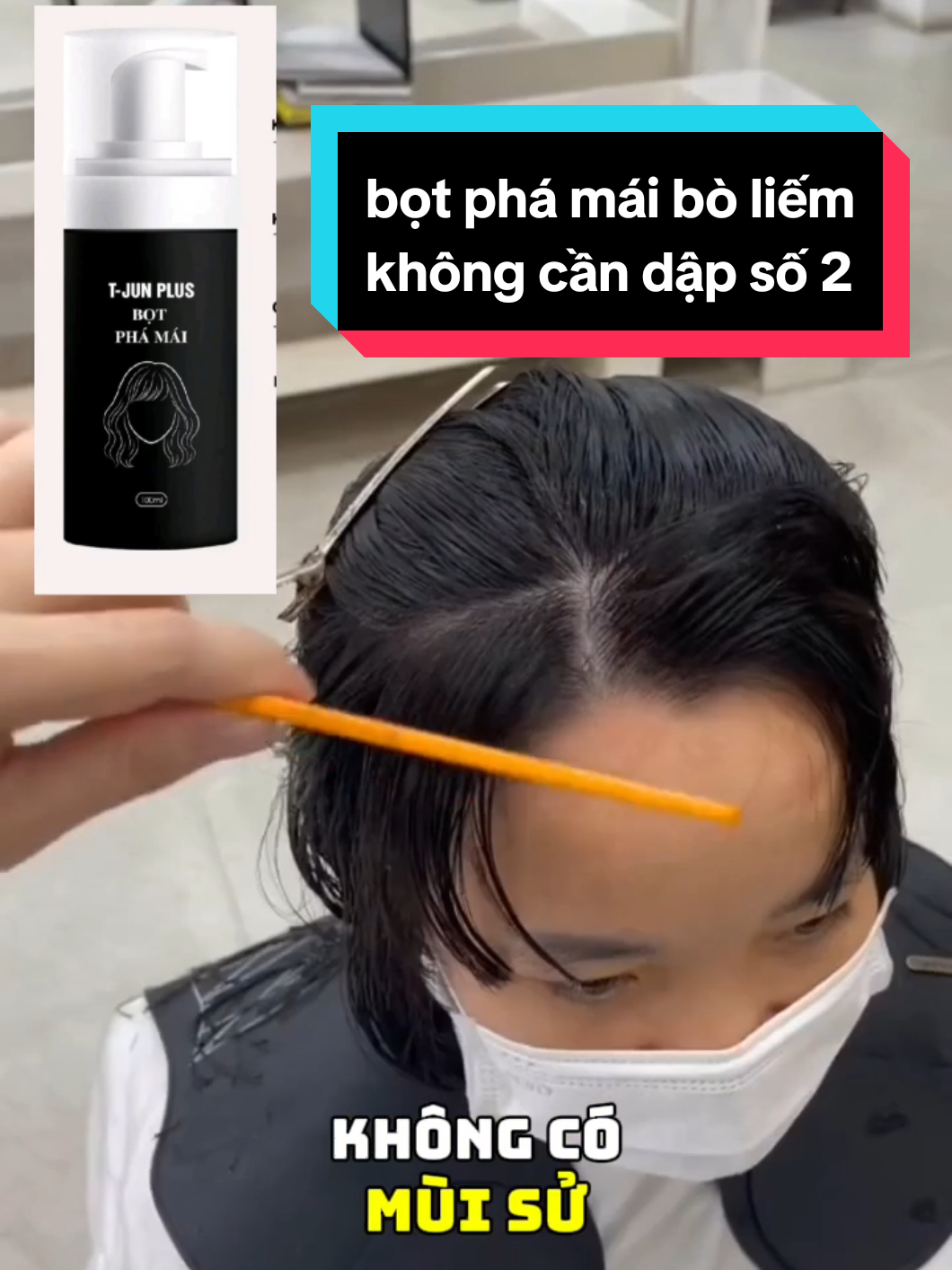 bọt phá mái bò liếm không cần dập định hình số 2 #boliem #botphamai #hair #catmai #cắtmái 