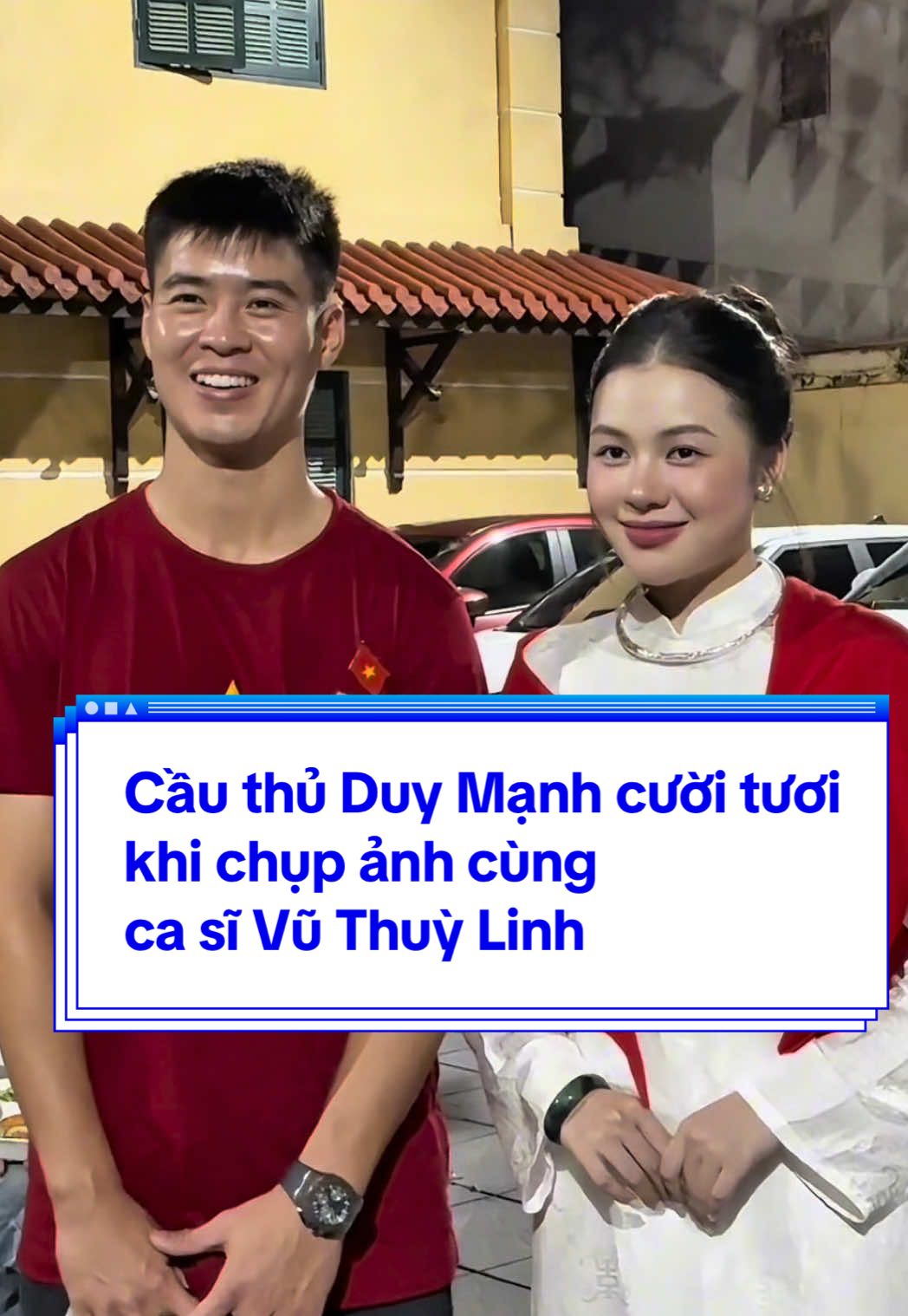 Cầu thủ Duy Mạnh và ca sĩ Vũ Thuỳ Linh gặp nhau ở Tổng duyệt A80 #duymanh #vuthuylinh #a80 #tongduyet #thamtushowbiz 