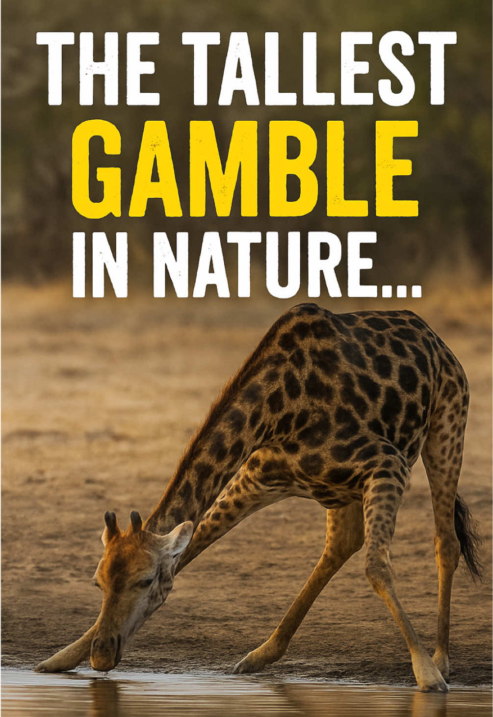 🦒💧 The Tallest Gamble in Nature… When a giraffe drinks, it risks EVERYTHING. With blood pressure that could explode its brain and predators waiting for the perfect strike, every sip is a life-or-death moment. Would YOU dare to drink if it could cost your life? 😱🔥 #Giraffe #WildlifeFacts #NatureIsScary #AnimalKingdom #SurvivalOfTheFittest 