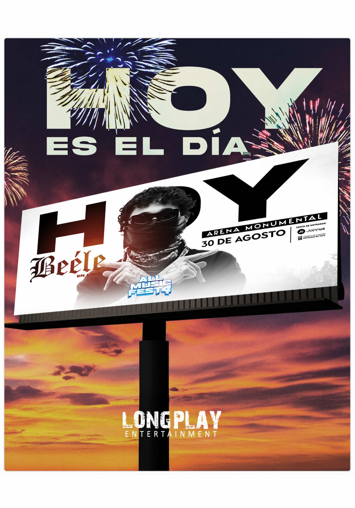 ¡La cuenta regresiva terminó! 🎉 Hoy es el día del All Music Fest 4 🇵🇪 en el Arena Monumental de Ate 🦍🎤🔥 @BEÉLE @Luar La L  🚨Últimas entradas disponibles🚨 🎟️Al Wtsp: 944 707 999 📲 🔗Link en nuestro perfil. #allmusicfest #30deagosto #beele #luarlal #arenamonumental 
