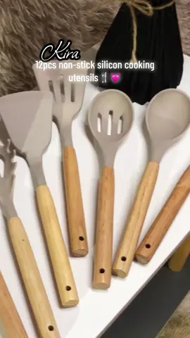 Best purchase ko tong 12pcs non-stick silicon cooking utensils💓 #nonstickutensils #utensils #kitchenutensils #kira #fyp 