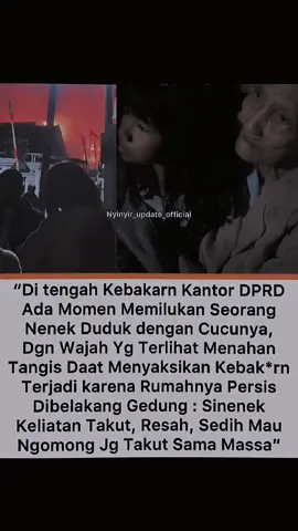 OPEN DONASI UNTUK KORBAN KEBAKARAN 🔥🙏 Sahabat, di tengah tragedi kebakaran kantor DPRD yang baru saja terjadi, ada kisah pilu seorang nenek dan cucunya yang kehilangan tempat tinggalnya karena rumah mereka tepat berada di belakang gedung yang terbakar. Dengan wajah penuh resah, takut, dan menahan tangis, mereka kini tidak tahu harus tinggal di mana lagi. Mari kita ulurkan tangan bersama, sekecil apapun bantuan dari kita akan sangat berarti untuk meringankan beban mereka. 