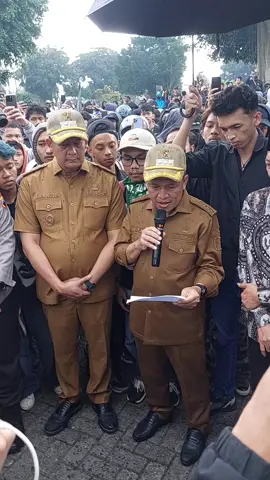 pernyataan bupati Wonosobo di aksi massa 30 Agt 2025 di depan kantor bupati sekretariat daerah. #resetindonesia 