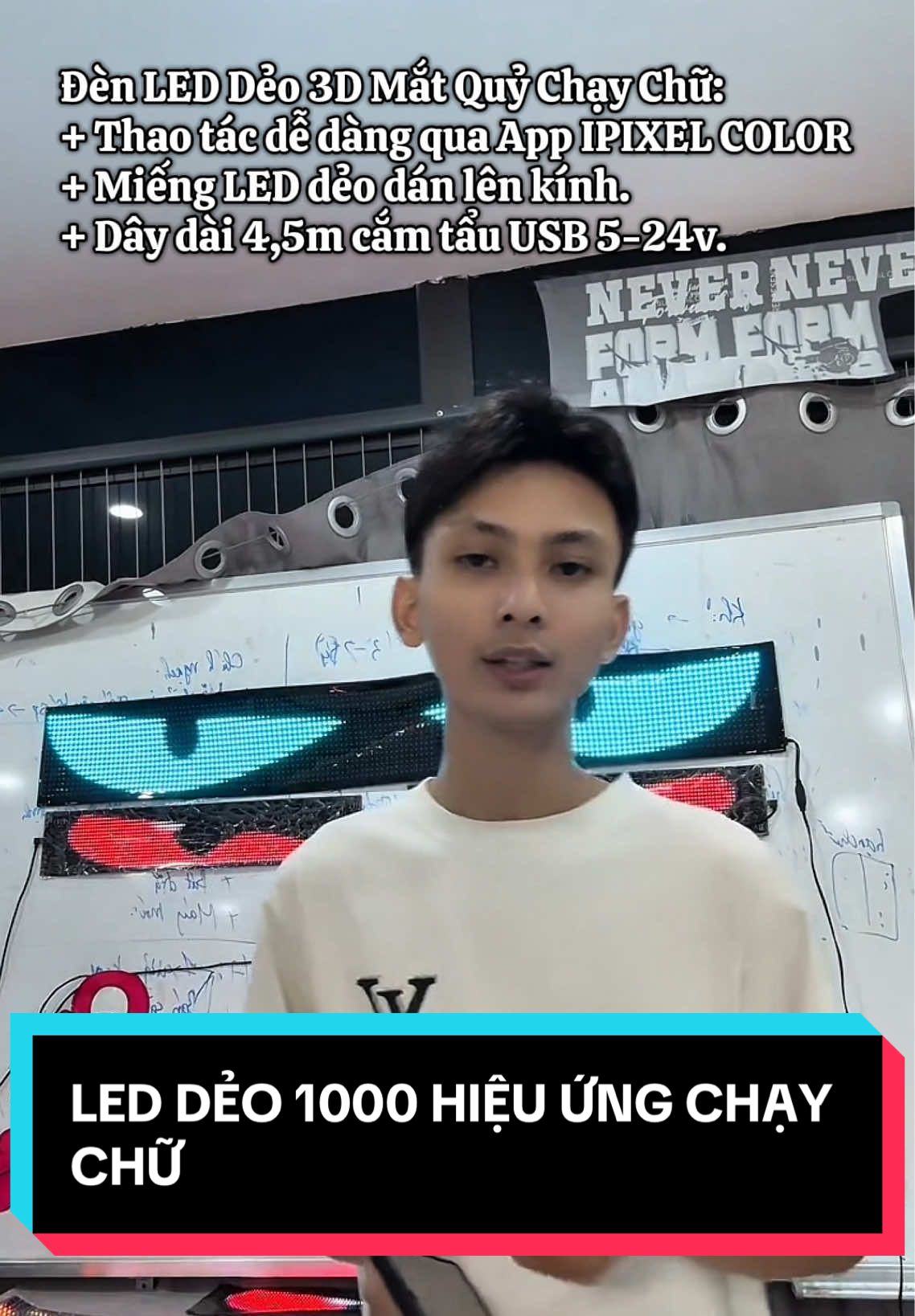 LED DẺO 1000 HIỆU ỨNG CHẠY CHỮ. đèn led xe hơi đèn mắt xe tải đèn led pixel xe hơi Led dẻo 1000 hiệu ứng chạy chữ con mắt liếc đèn led dẻo mắt quỷ chuyển động led trang trí ô tô#dochoioto #phukienxehoi #xetai #xuhuong #noithatoto 