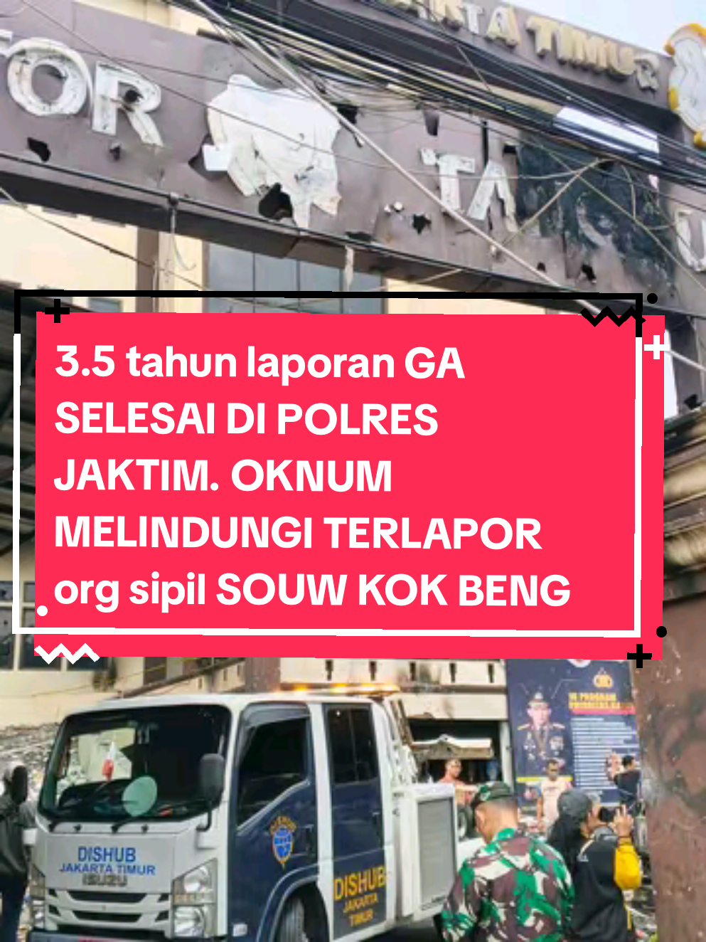 3,5 tahun laporan polisi terkait pemalsuan dokumen otentik dan keterangan palsu tidak selesai di POLRES JAKTIM. Untuk polres jaktim, sampe kapan pelihara oknum ? sudah cukup kalian melindungi penjahat, kalian itu pengayom masyarakat bukan penjahat utk masyarakat !!! insiden yg terjadi semalam semoga bs membuka mata kalian agar bs mengayomi rakyat dan jangan mempemainkan hukum untuk rakyat yg sedang berjuang. #fyp #viral #polresjakartatimur #polresjaktim #noviralnojustice 