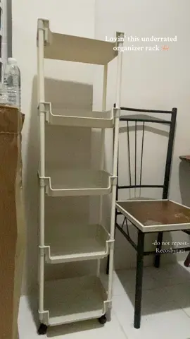 very cutesy, very useful trolley rack organizer😩🤍  #storageorganizer #storagerackorganizer #trolleyorganizer #kitchenorganizer #5layerorganizer 
