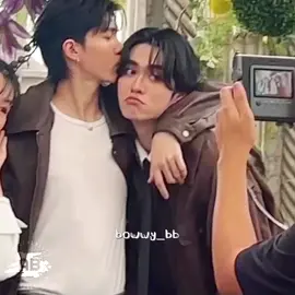 not at boom getting shy as if aou hasn't done kissing him on the head gazillion times already 🤣 #AouBoom #อู๋บูม  #aou_tnbknr #besevboom