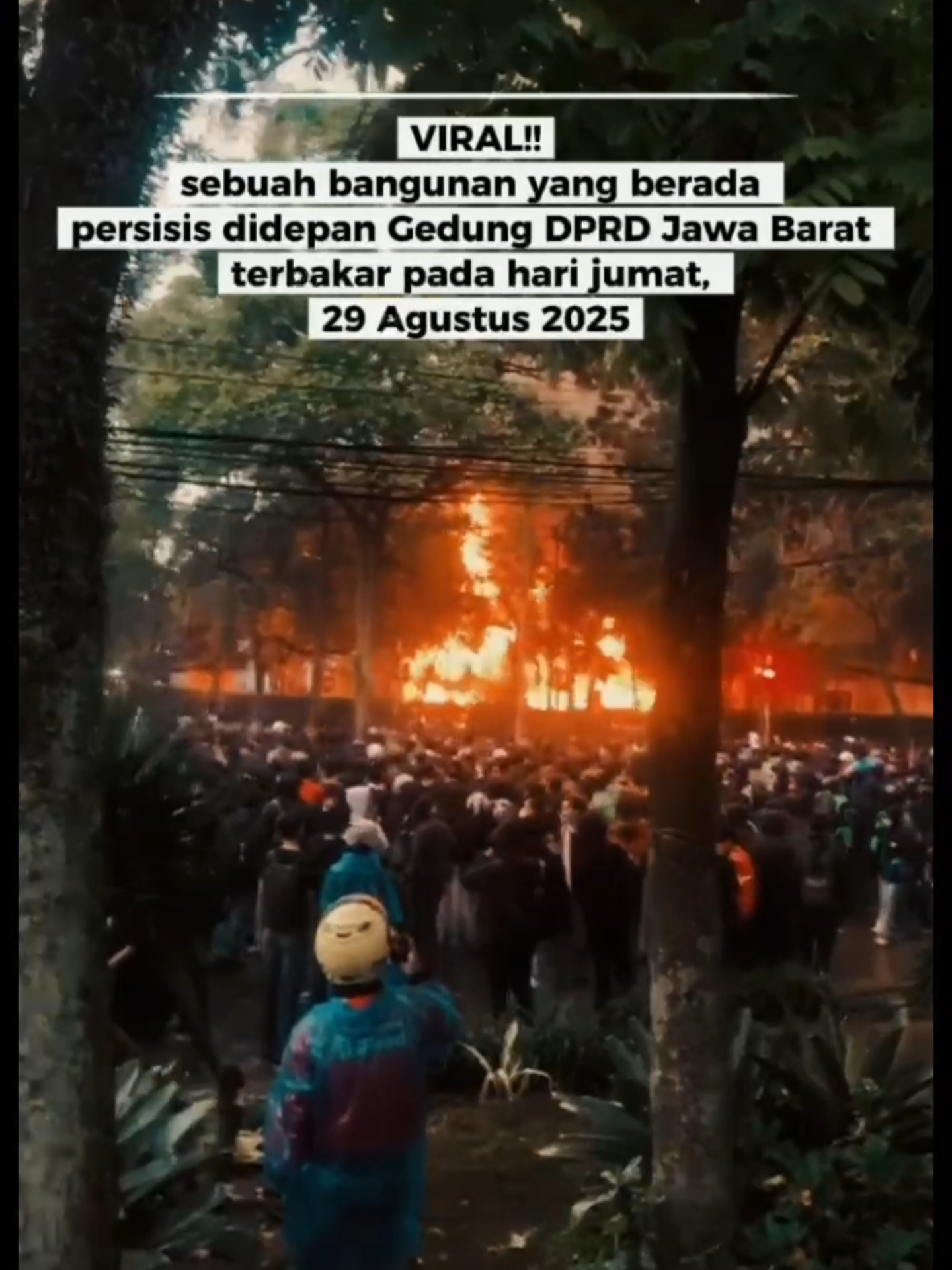 VIRAL sebuah bangunan berasa persis didepan gedung DPRD terbakar #ojol #aksidemo #aksiojol #fyp