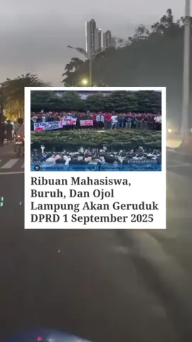 GSNLAMPUNGID — Ribuan mahasiswa dan berbagai elemen masyarakat Lampung, mulai dari buruh, petani, hingga pengemudi ojek online, akan menggelar aksi besar-besaran di depan Gedung DPRD Provinsi Lampung, Senin, 1 September 2025. Keputusan aksi tersebut diambil setelah digelarnya konsolidasi akbar di Lapangan Rektorat Universitas Lampung (Unila), Jumat (29/8/2025) sore. #demodpr #Lampung#fyppppppppppppppppppppppp #fypage 