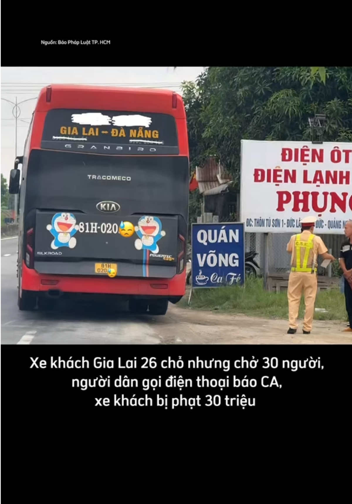 Xe khách Gia Lai 26 chỗ nhưng chở 30 người, người dân gọi điện thoại báo CA, xe khách bị phạt 30tr #gialaitv #gialai #pleiku #quynhon #reviewgialai 