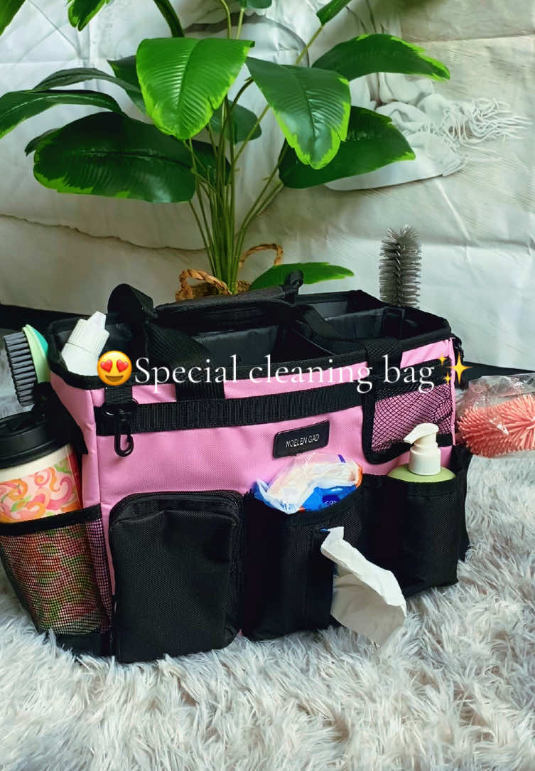 🔥Such a nice cleaning bag makes me fall in love with the cleaning moment.🧽 #cleaningtiktok #cleaningtips #pinkholidayremix #tiktokshoplabordaysale #storagetips 