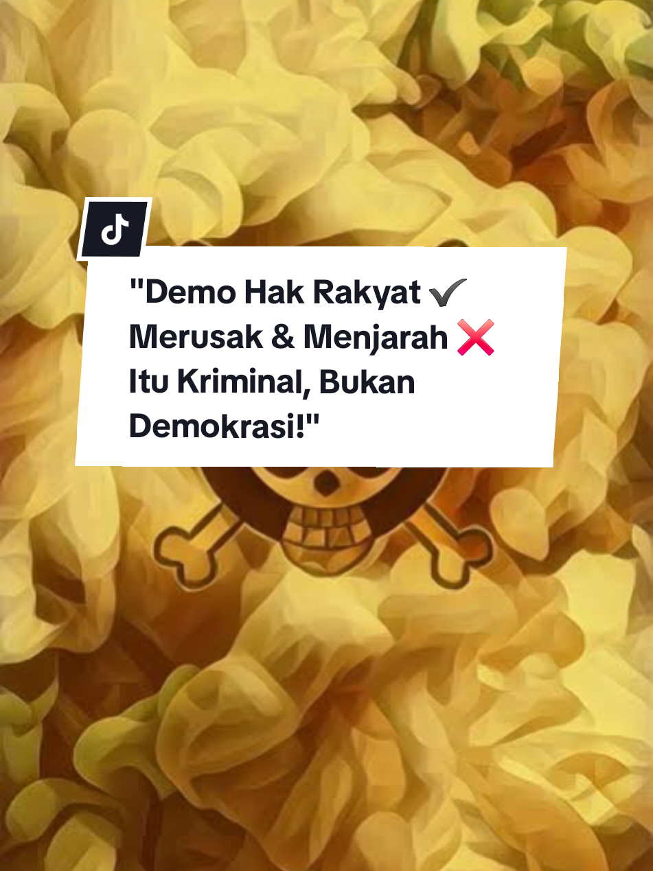 Demo adalah hak rakyat, bagian dari demokrasi. Tapi jika berubah jadi aksi merusak, membakar, dan menjarah, itu bukan lagi perjuangan. Yang hancur justru aset dan fasilitas rakyat sendiri. Jika demokrasi berubah jadi kriminal, maka hukum harus tegas. Mari jaga aksi tetap damai, jangan sampai kita sendiri yang jadi korban provokasi. #DemoDamai #SuaraRakyat #JagaDemokrasi #TolakProvokasi #AksiDamai 