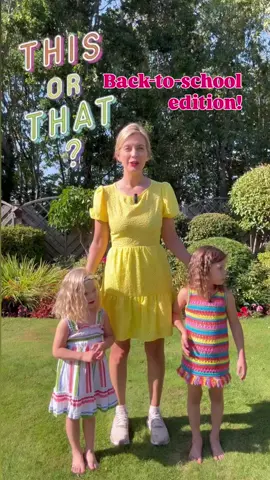 This or That: Back to school edition with @rachelrileyrr ❤️ The kids will be happy and so will you! #Clarks #BacktoSchool
