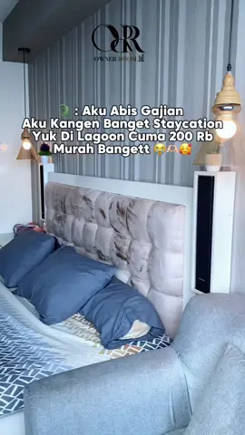 HUB WA : 0812 5050 5052 (ADMIN OWNERROOM) BOOKING UNIT BISA LANGSUNG HUBUNGI ADMIN YA GUYS HAI GUYS, PROMO TERBARU OWNERROOM NIH...!!! PROMO 200Ribuan (Senin-Kamis) • PROMO PAGI         : 08.00 - 20.00 • PROMO MALAM   : 21.00 - 10.00 *RESERVASI (14.00-12.00) : 350K* *HARGA WEEKEND MENYESUAIKAN* *Room Facilities :*   • AC   • Water Heater   • Kulkas   • Free Wi-Fi    • Free Coffee   • TV Kabel (Netflix, Youtube, dll.)   • Perlengkapan Masak, Makan & Mandi   • Air Minum *Apartment Facilities :*   • Mall Avenue Lagoon   • Children Playground   • Gym Area   • Swimming Pool    • Jogging Track *BOOKING UNIT BISA LANGSUNG JAPRI:* *WA : 0812 5050 5052 (ADMIN OWNERROOM)* Terimakasih 🙏🏻 #grandkamalalagoon #fyp #fypシ゚  #fyppppppppppppppppppppppp 