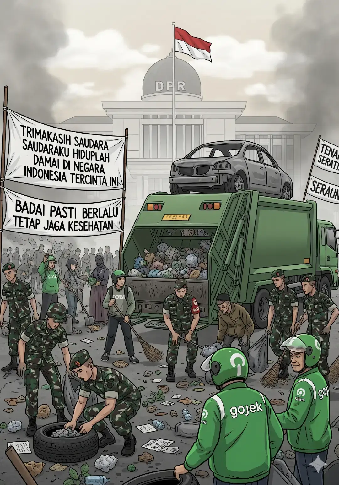 jaga faktor keamanan dan kesehatan saudara saudaraku 🇮🇩 kembali kerumah dengan selamat 🇮🇩#stopdemo #mahasiswa #masyarakat #gotongroyong #kembalikerumah 