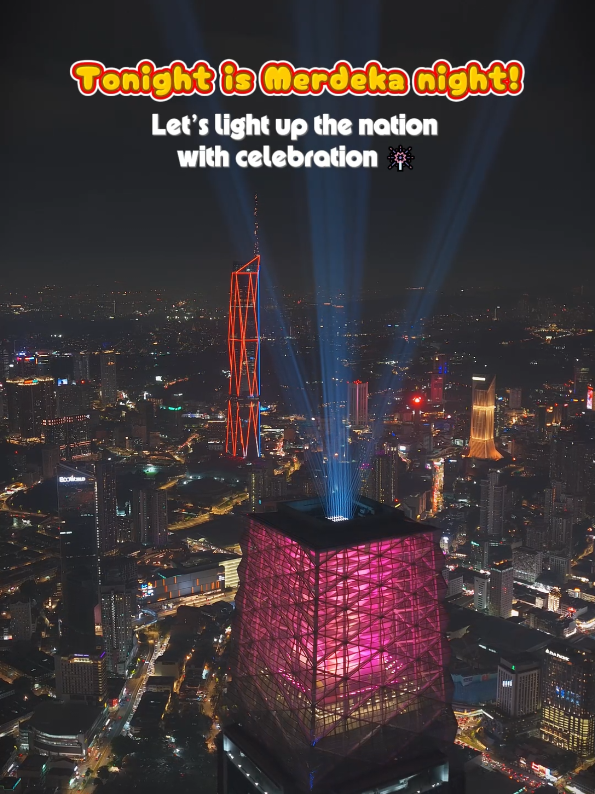 The whole of Malaysia is alive with Merdeka vibes 🇲🇾✨ Where will you be celebrating tonight? Kuala Lumpur, Malaysia 🇲🇾 . © All Right Reserved Arnab Gurun™ . #aerial #drone #merdeka #kualalumpur #malaysia 