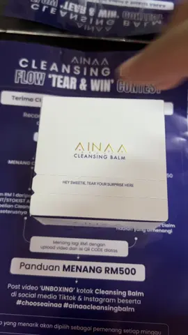 Memang x reti buat video..janji menang…kotak x kosong..hahahaah tq @Syafiqah Aina tq @Hafiz Mahamad rse mcm dpt hadiah hari jadi 29/8/25…hehehe😍😍😍😍 #chooseainaa #ainaacleansingbalm 