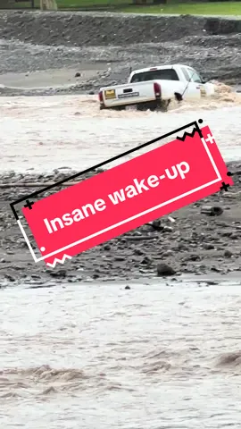 Woke up to a flash flood this morning that messed up the river that dumps into the bay and some dude’s truck. Insane. #Guam #Rain #FlashFlood #IslandLife 