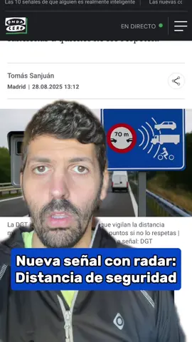Nueva señal de la DGT (y nuevo radar, así que te podrían sancionar si no la cumples). #dgt #radar #carretera #coche 