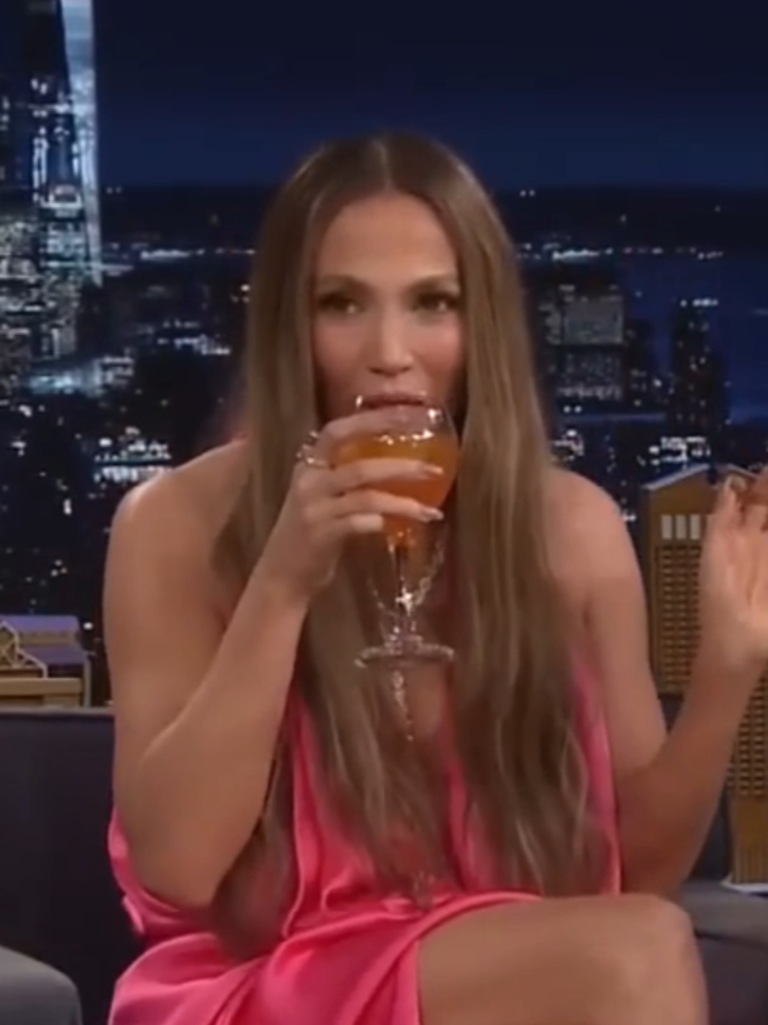 Jennifer Lopez Has A Drink With Jimmy Fallon #JenniferLopez #fyp #jlo #jimmyfallon